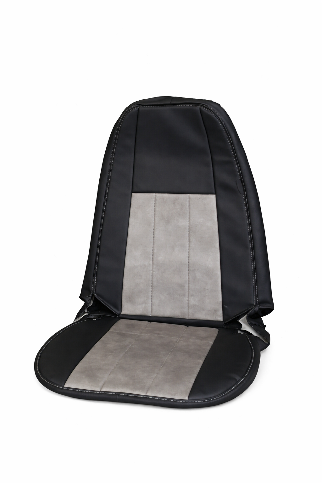 Bostrom T-series  high & mid back faux leather black  & silver seat covers