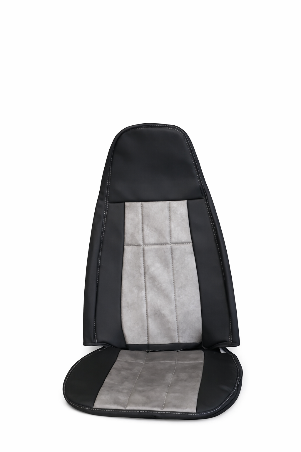 Bostrom T-series  high & mid back faux leather black  & silver seat covers