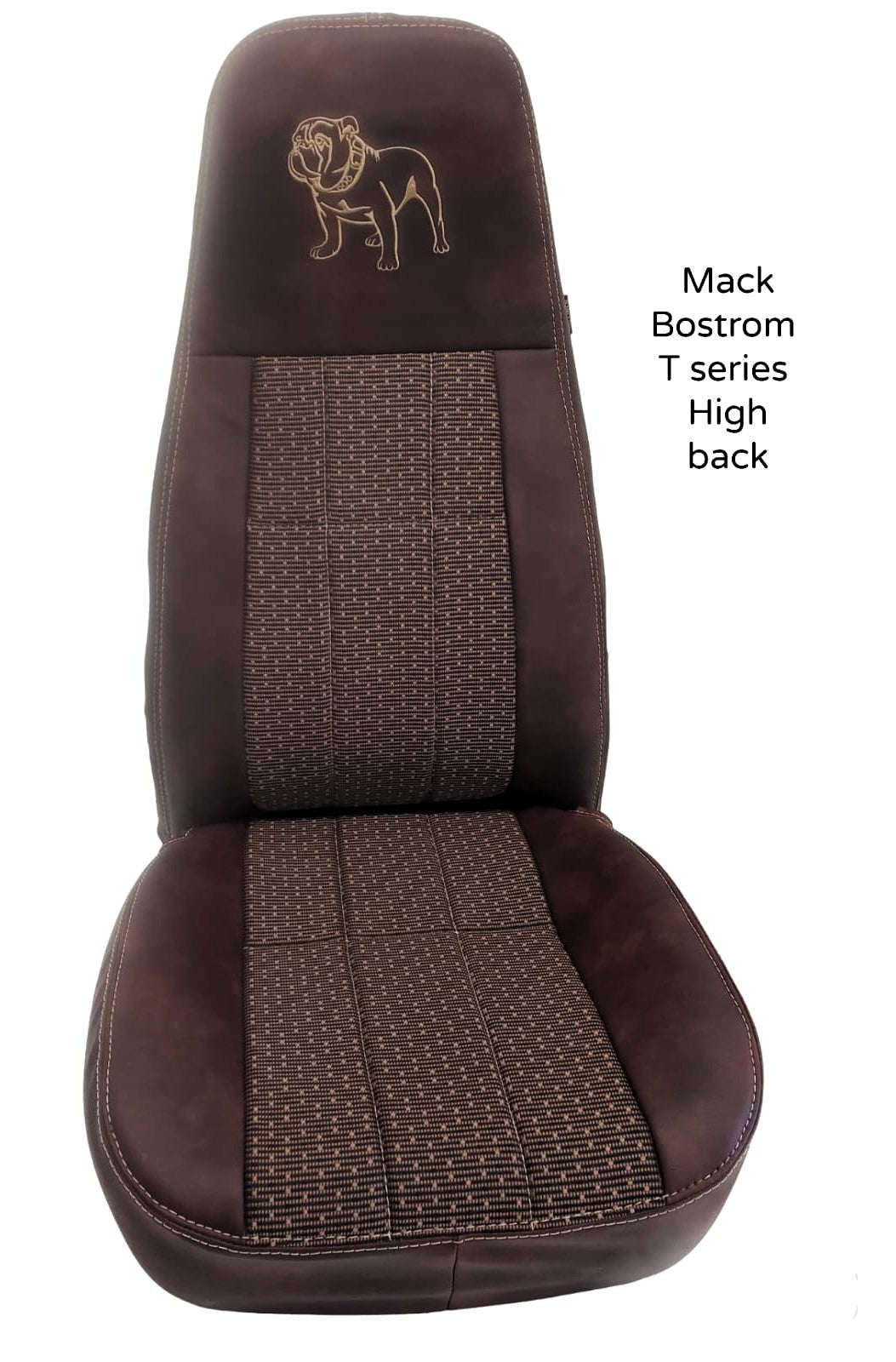 Bostrom T-series high back tobacco faux leather with camel lattice fabric  Back and Seat Cover