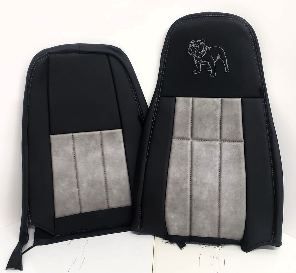 Bostrom T-series  high & mid back faux leather black  & silver seat covers