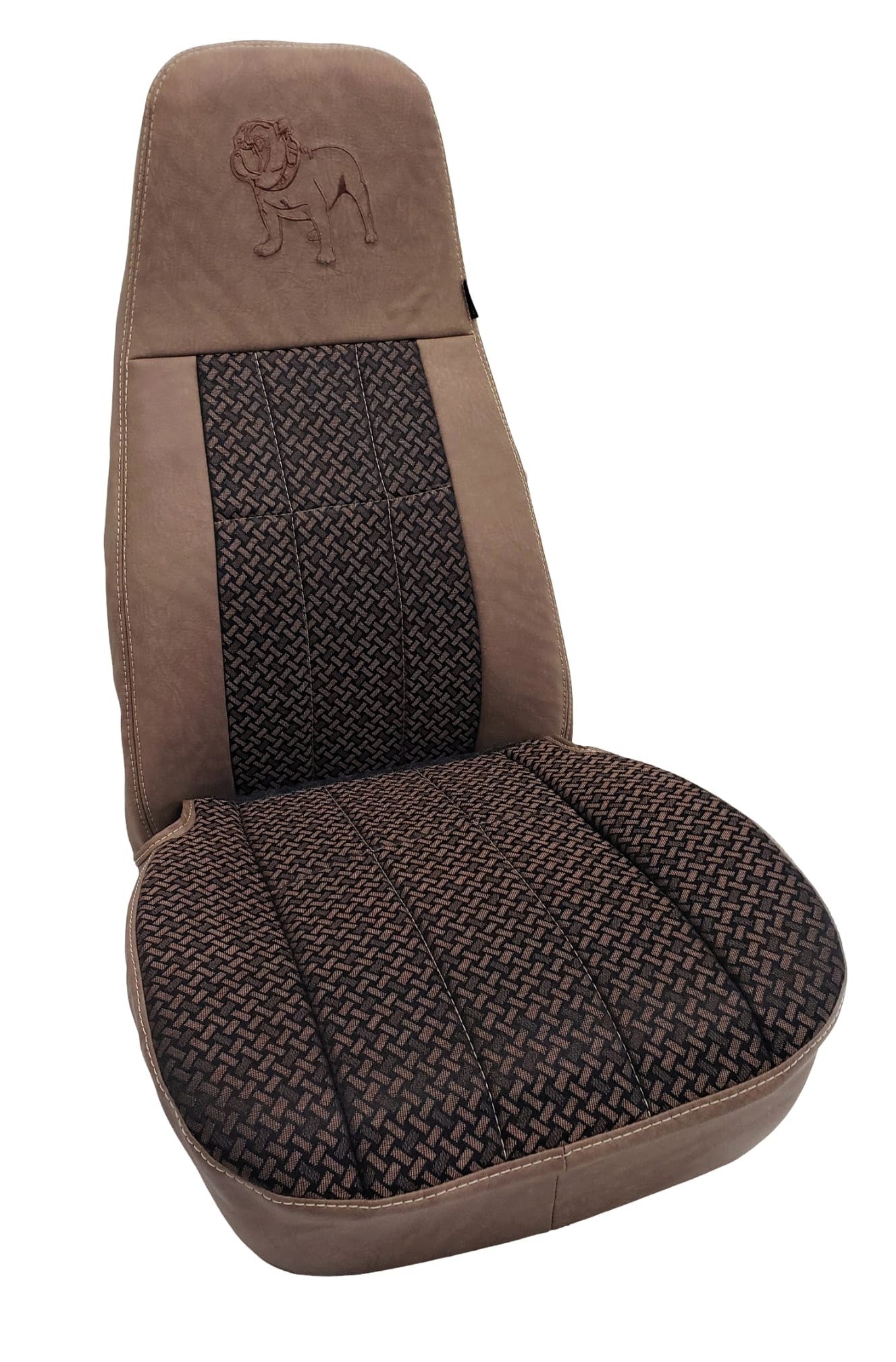Bostrom T-series high back beige faux leather with camel kris-kros fabric  Back and Seat Cover