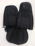 Bostrom T-series high /mid back black faux leather with Kris-Kros gray fabric  Back and Seat Cover (Complete 4 piece Set)