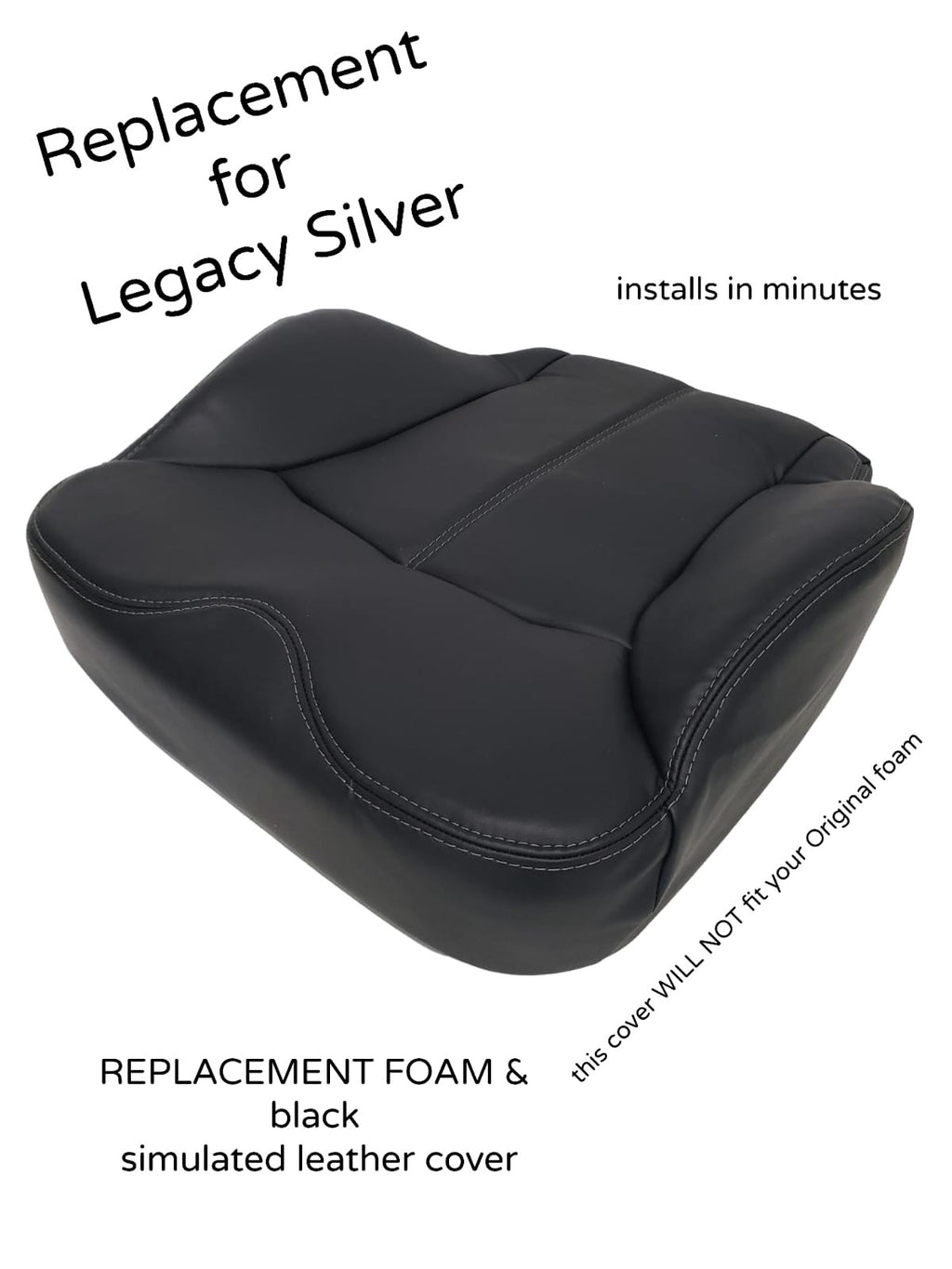 total black faux leather cover and foam