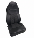 Legacy Silver  black faux black leather kris-kros fabric  Back and Seat Cover  with foam cushion