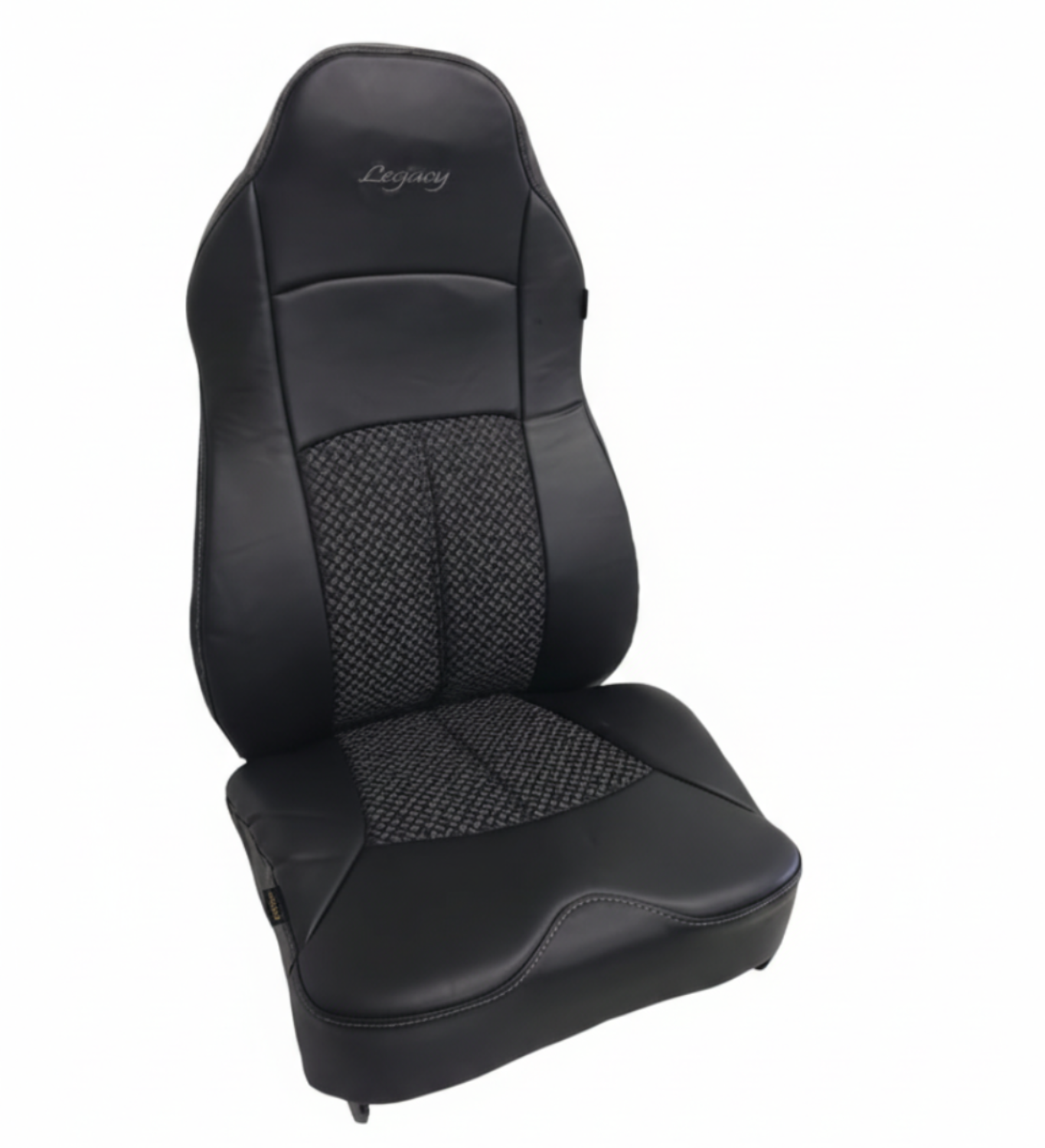 Legacy Silver  black faux black leather kris-kros fabric  Back and Seat Cover  with foam cushion