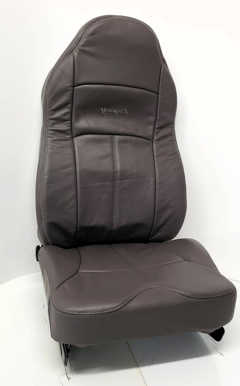 Legacy Silver Seat Genuine Gray Leather  Back and Seat Cover  with foam cushion