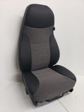 National Peterbilt black faux leather courtain gray fabric  Back and Seat Cover