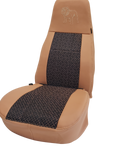 Bostrom T-series high & mid back tan faux leather with camel Kris-Kros fabric  Back and Seat Cover (Complete 4 pieceSet)